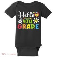 Hello Fourth 4th Grade Happy First Day Of School Baby Bodysuit thumb 0