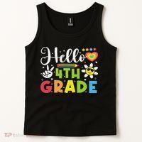 Hello Fourth 4th Grade Happy First Day Of School Tank Top thumb 2