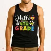 Hello Fourth 4th Grade Happy First Day Of School Tank Top thumb 3