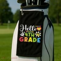Hello Fourth 4th Grade Happy First Day Of School Golf Towel thumb 2