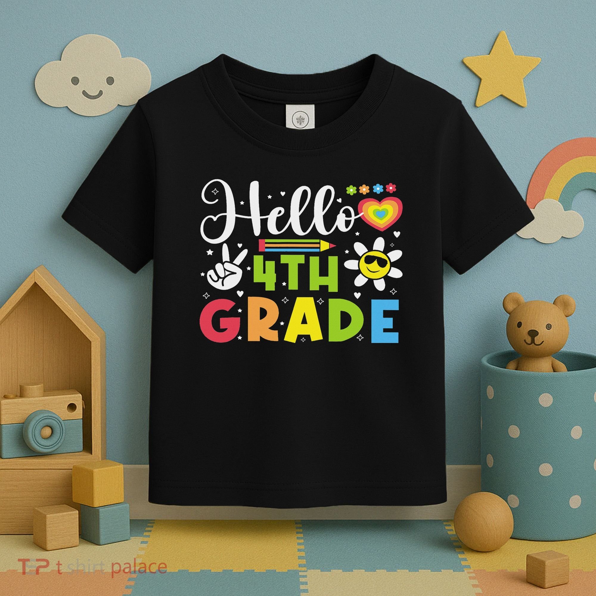 Hello Fourth 4th Grade Happy First Day Of School Toddler T-Shirt