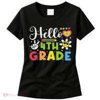 Hello Fourth 4th Grade Happy First Day Of School Women's T-Shirt thumb 0