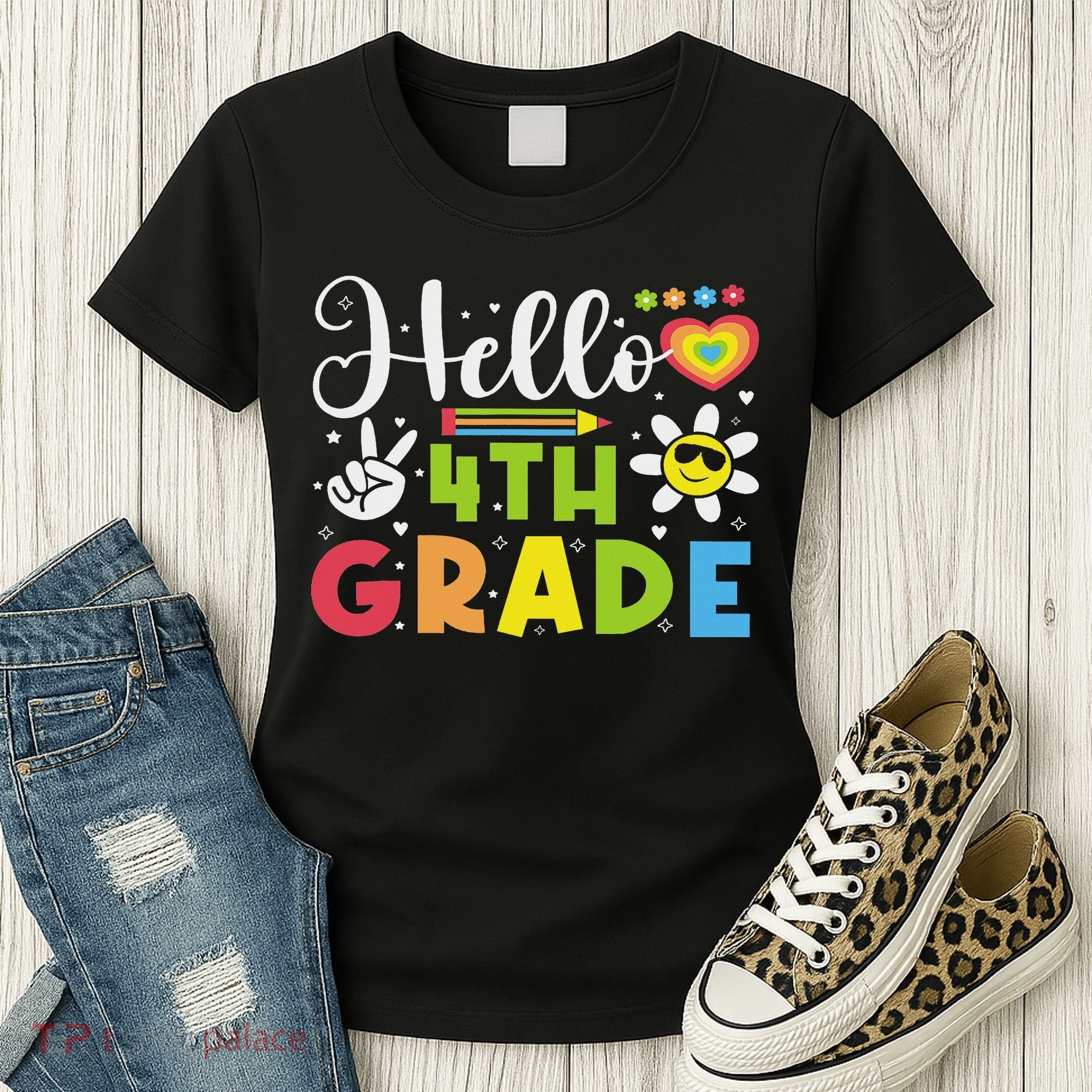 Hello Fourth 4th Grade Happy First Day Of School Women's T-Shirt