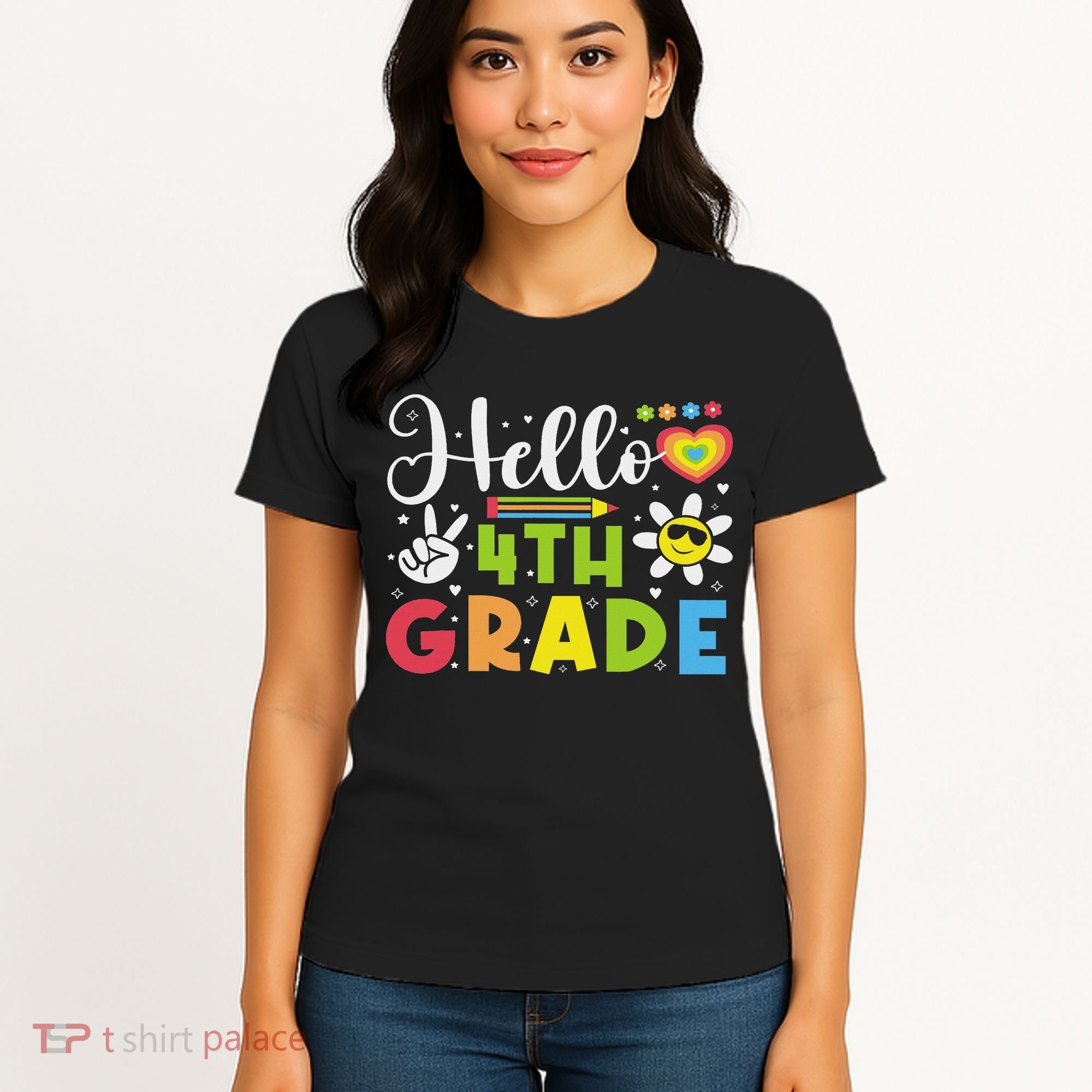 Hello Fourth 4th Grade Happy First Day Of School Women's T-Shirt