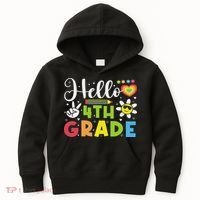 Hello Fourth 4th Grade Happy First Day Of School Kids Hoodie thumb 0