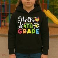 Hello Fourth 4th Grade Happy First Day Of School Kids Hoodie thumb 3