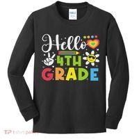 Hello Fourth 4th Grade Happy First Day Of School Kids Long Sleeve Shirt thumb 0