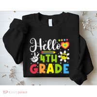 Hello Fourth 4th Grade Happy First Day Of School Sweatshirt thumb 2