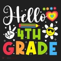 Hello Fourth 4th Grade Happy First Day Of School Beanie thumb 2