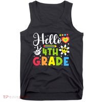 Hello Fourth 4th Grade Happy First Day Of School Tank Top thumb 0