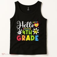 Hello Fourth 4th Grade Happy First Day Of School Tank Top thumb 2