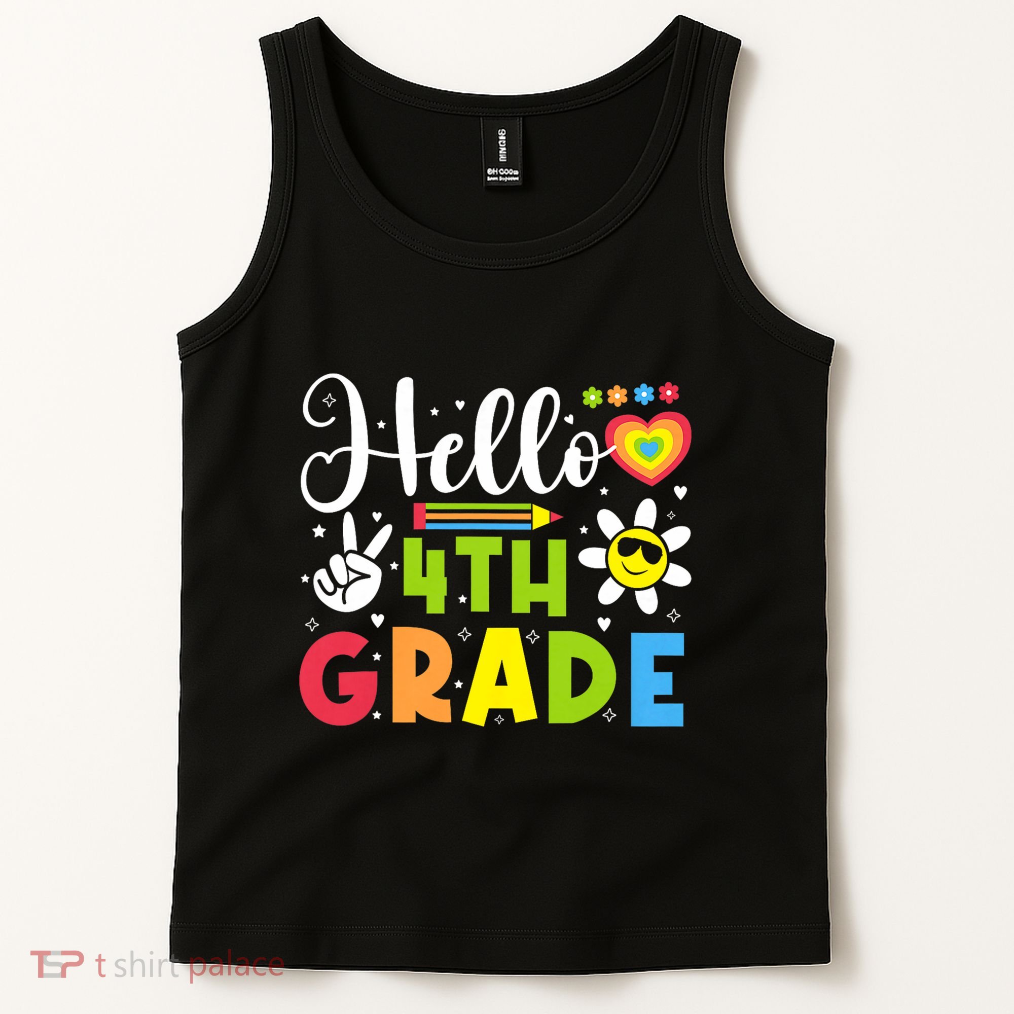 Hello Fourth 4th Grade Happy First Day Of School Tank Top