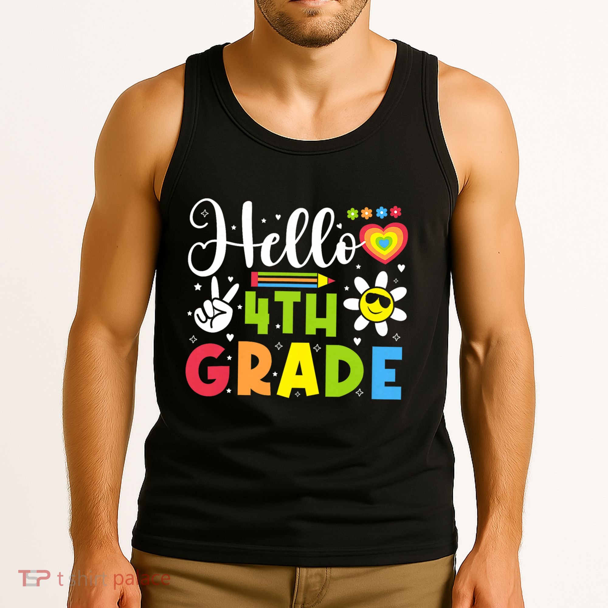 Hello Fourth 4th Grade Happy First Day Of School Tank Top