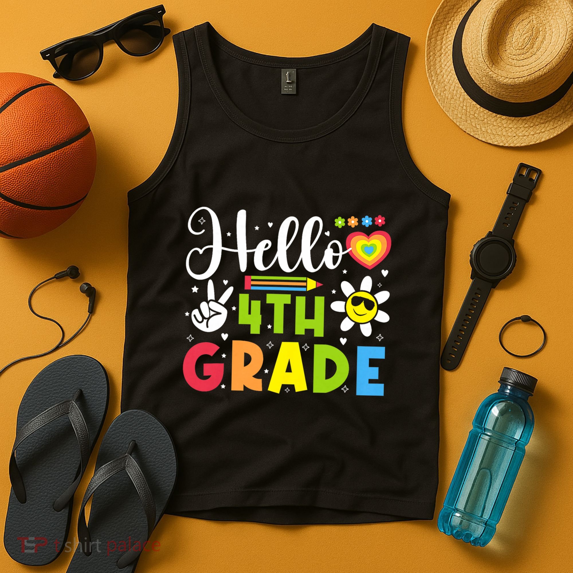 Hello Fourth 4th Grade Happy First Day Of School Tank Top