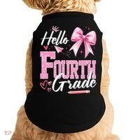 Hello Fourth 4th Grade First Day Of School Coquette Teacher Doggie Tank thumb 0