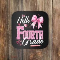 Hello Fourth 4th Grade First Day Of School Coquette Teacher Coaster thumb 0