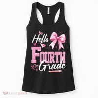 Hello Fourth 4th Grade First Day Of School Coquette Teacher Women's Tank Top thumb 0