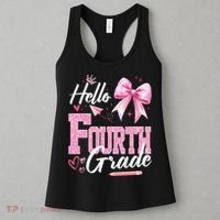 Hello Fourth 4th Grade First Day Of School Coquette Teacher Women's Tank Top thumb 3