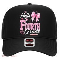 Hello Fourth 4th Grade First Day Of School Coquette Teacher Hat thumb 0
