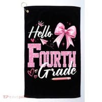 Hello Fourth 4th Grade First Day Of School Coquette Teacher Golf Towel thumb 0