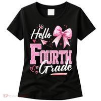 Hello Fourth 4th Grade First Day Of School Coquette Teacher Women's T-Shirt thumb 0