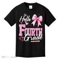 Hello Fourth 4th Grade First Day Of School Coquette Teacher Kids T-Shirt thumb 0