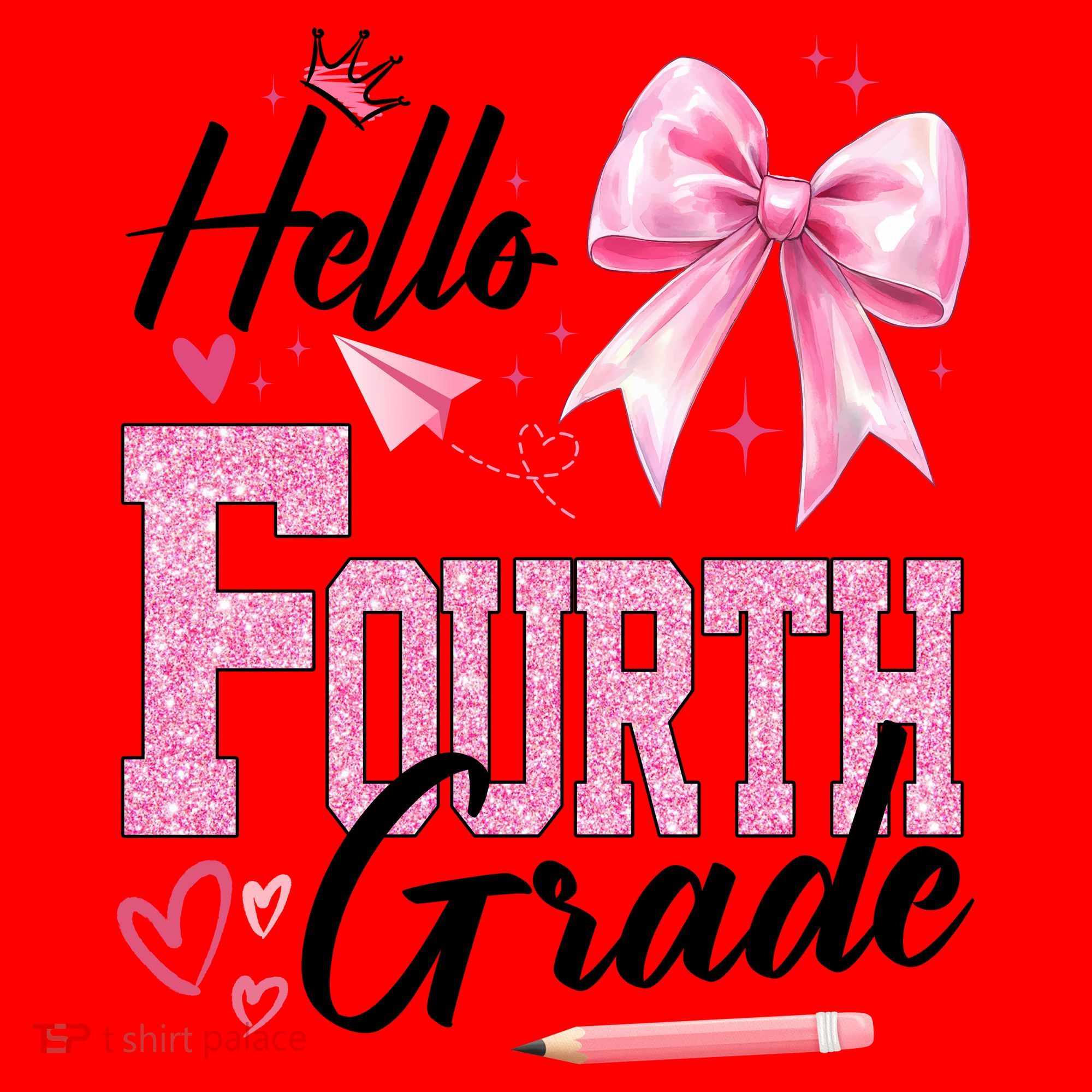 Hello Fourth 4th Grade First Day Of School Coquette Teacher Santa Hat