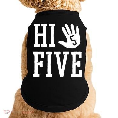 Hi Five 5 Years Old 5th Birthday Doggie Tank
