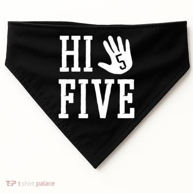 Hi Five 5 Years Old 5th Birthday USA-Made Doggie Bandana