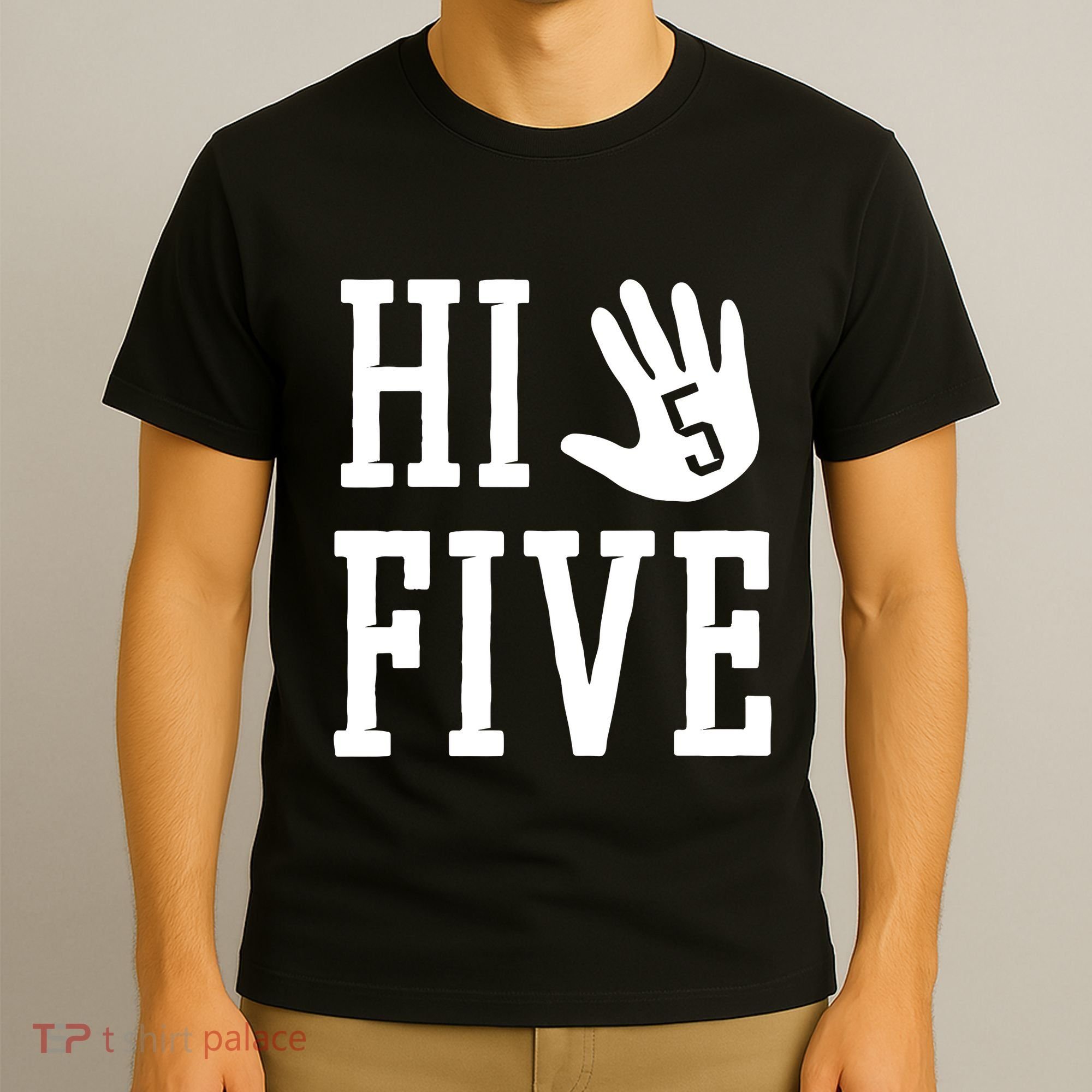 Hi Five 5 Years Old 5th Birthday T-Shirt