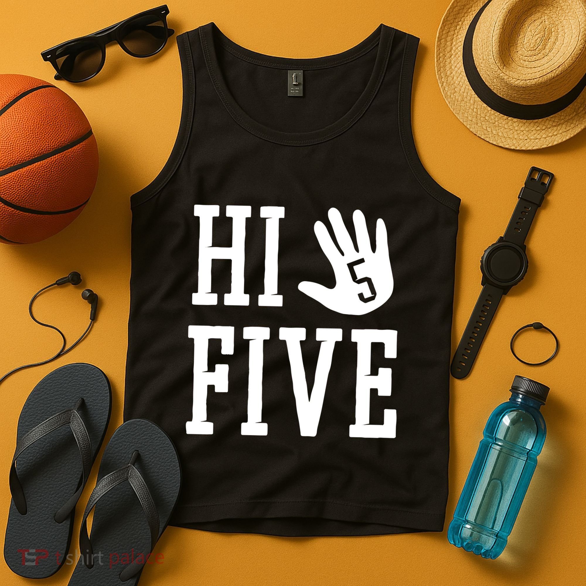 Hi Five 5 Years Old 5th Birthday Tank Top