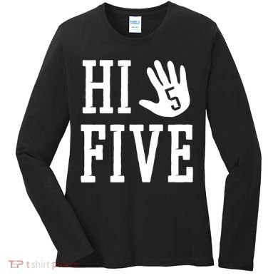 Hi Five 5 Years Old 5th Birthday Women's Long Sleeve Shirt