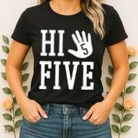 Hi Five 5 Years Old 5th Birthday Women's T-Shirt thumb 2