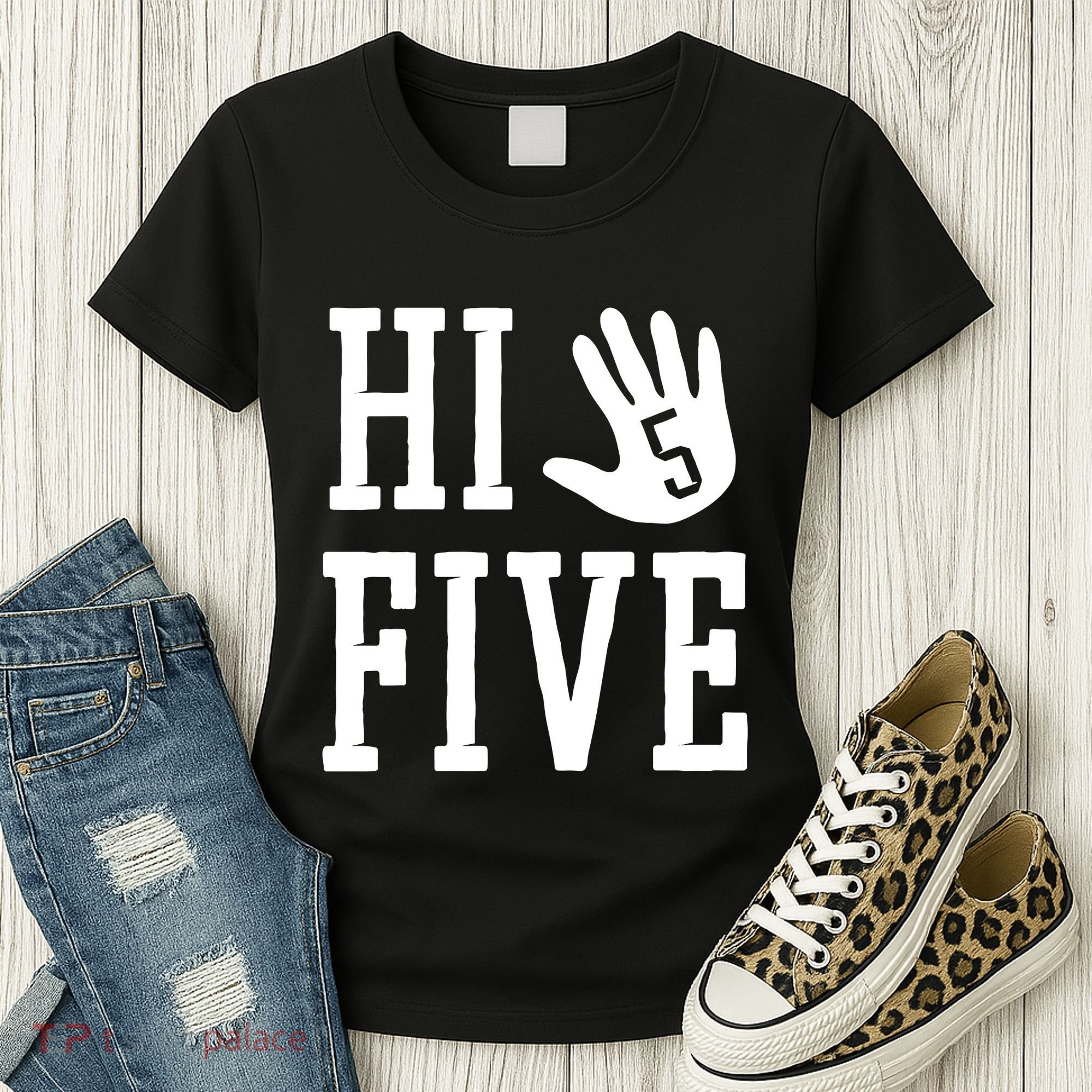 Hi Five 5 Years Old 5th Birthday Women's T-Shirt