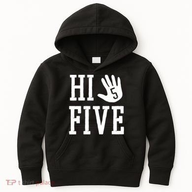 Hi Five 5 Years Old 5th Birthday Kids Hoodie