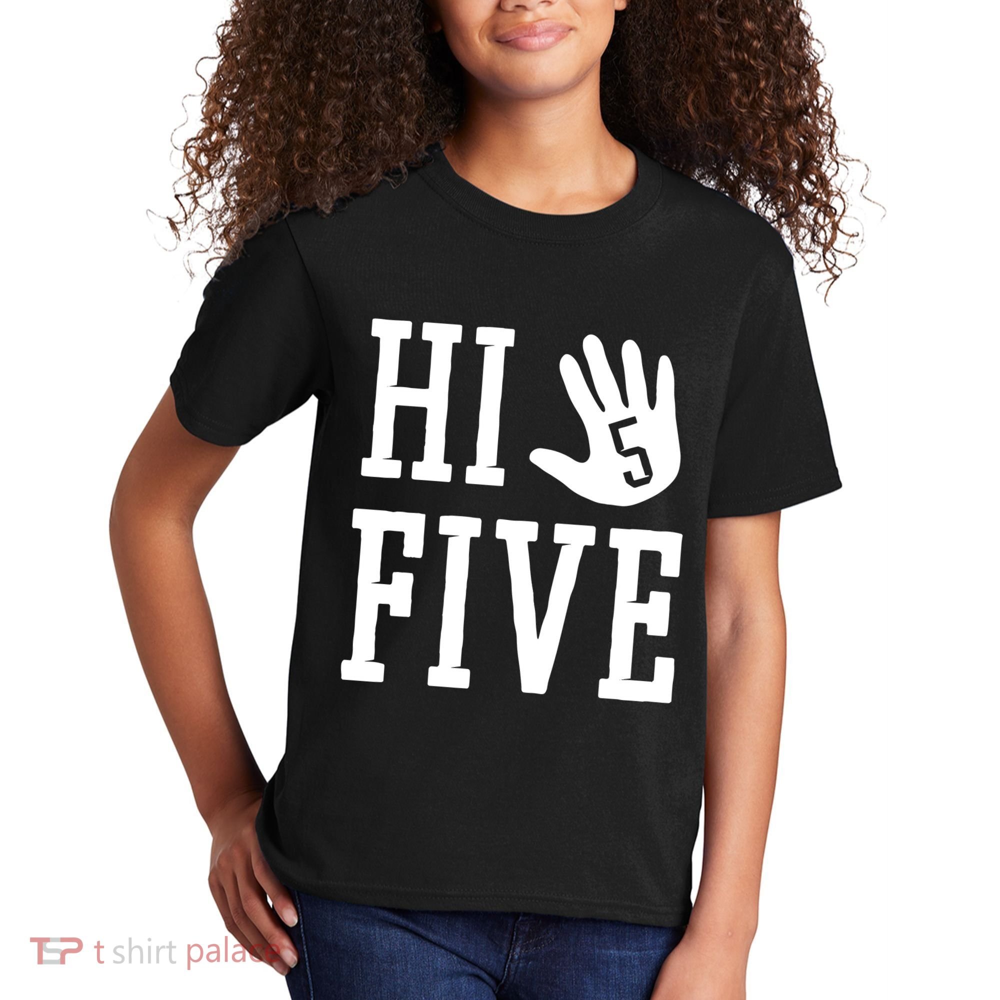 Hi Five 5 Years Old 5th Birthday Kids T-Shirt