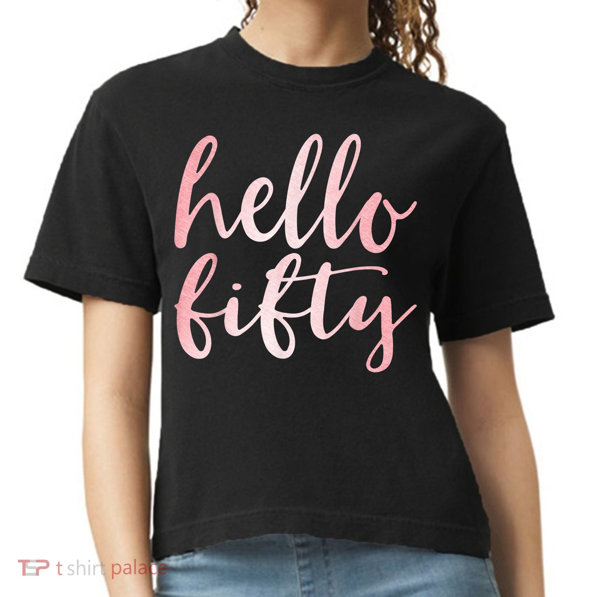 Hello Fifty 50th Birthday Squad 50 Year Old  WoM.e.n.s Comfort Colors Boxy T-Shirt
