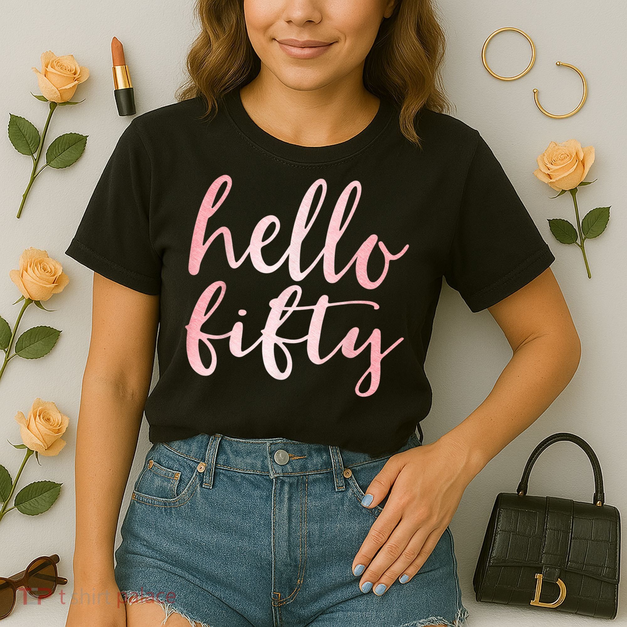 Hello Fifty 50th Birthday Squad 50 Year Old  WoM.e.n.s Comfort Colors Boxy T-Shirt