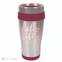 Hello Fifty 50th Birthday Squad 50 Year Old  WoM.e.n.s 16oz Travel Tumbler thumb 0