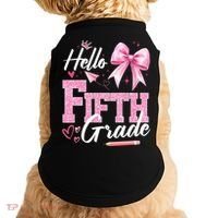 Hello Fifth 5th Grade First Day Of School Coquette Teacher Doggie Tank thumb 0
