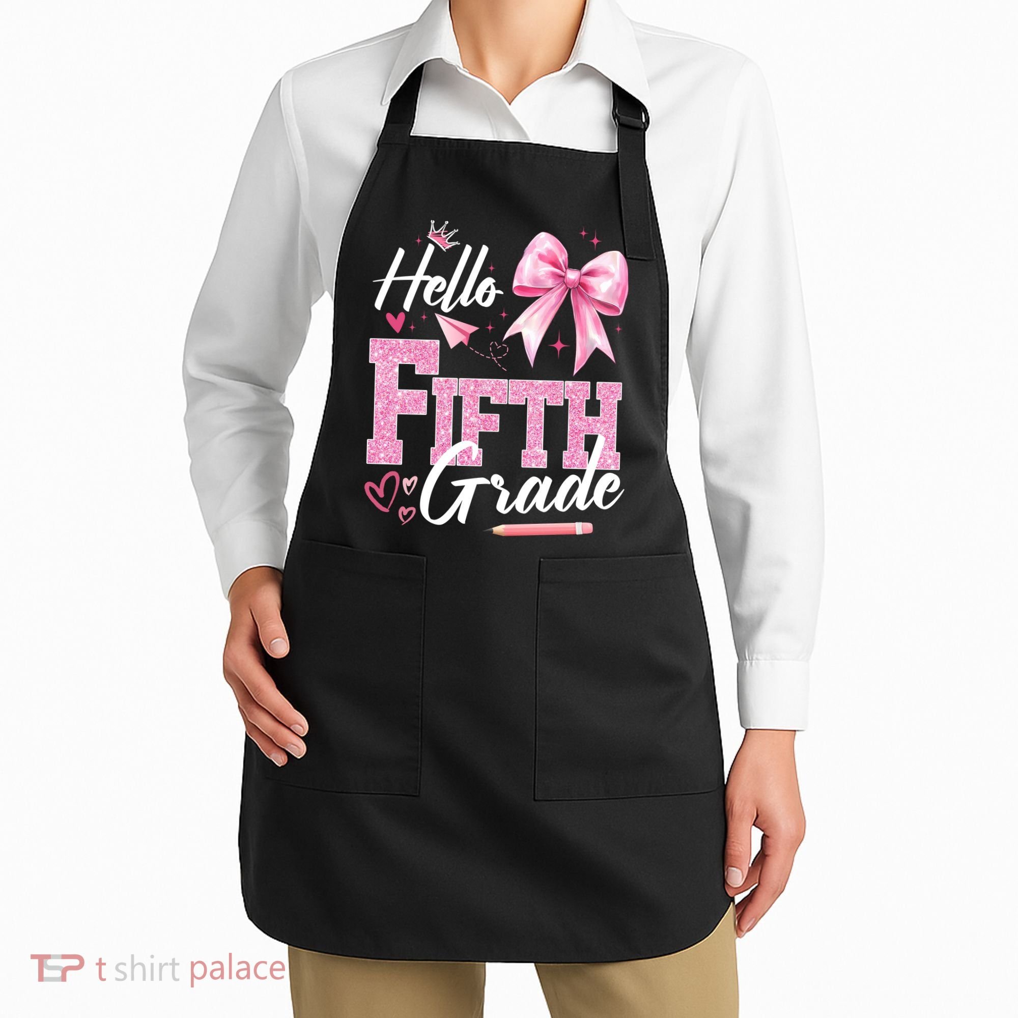 Hello Fifth 5th Grade First Day Of School Coquette Teacher Apron