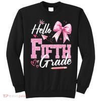 Hello Fifth 5th Grade First Day Of School Coquette Teacher Sweatshirt thumb 0