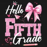 Hello Fifth 5th Grade First Day Of School Coquette Teacher Sweatshirt thumb 3