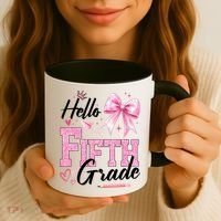 Hello Fifth 5th Grade First Day Of School Coquette Teacher Coffee Mug thumb 3