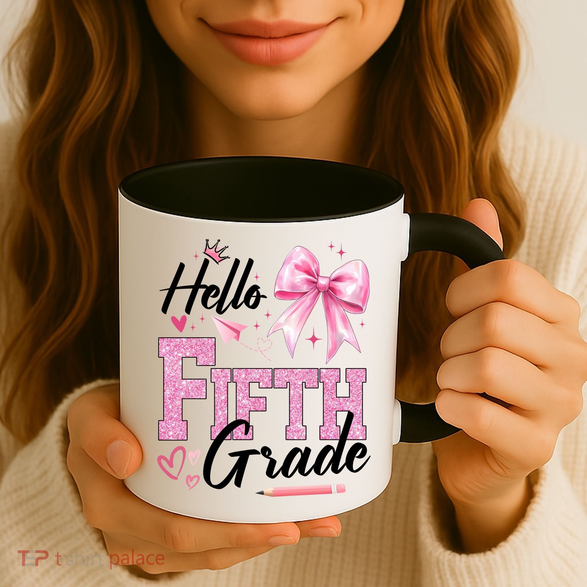 Hello Fifth 5th Grade First Day Of School Coquette Teacher Coffee Mug