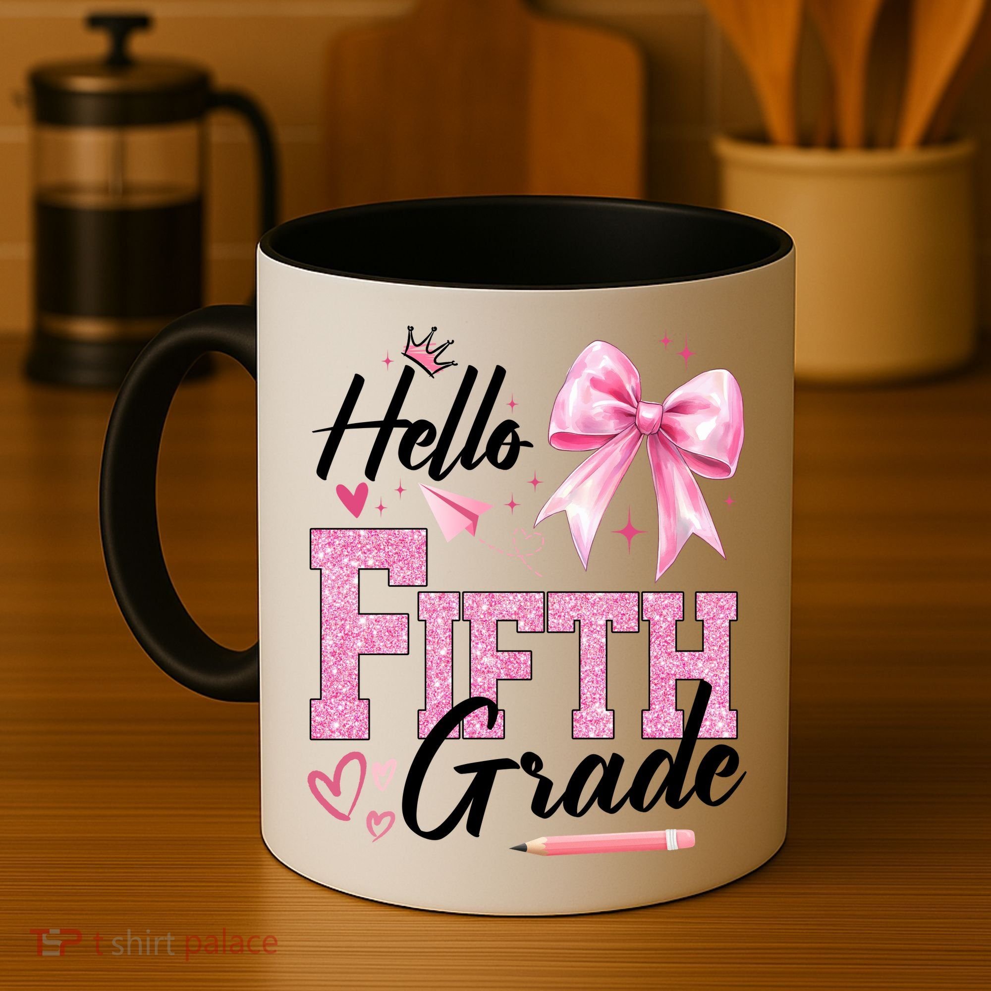 Hello Fifth 5th Grade First Day Of School Coquette Teacher Coffee Mug