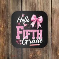 Hello Fifth 5th Grade First Day Of School Coquette Teacher Coaster thumb 0