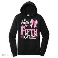 Hello Fifth 5th Grade First Day Of School Coquette Teacher Women's Hoodie thumb 0