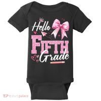 Hello Fifth 5th Grade First Day Of School Coquette Teacher Baby Bodysuit thumb 0