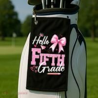 Hello Fifth 5th Grade First Day Of School Coquette Teacher Golf Towel thumb 2